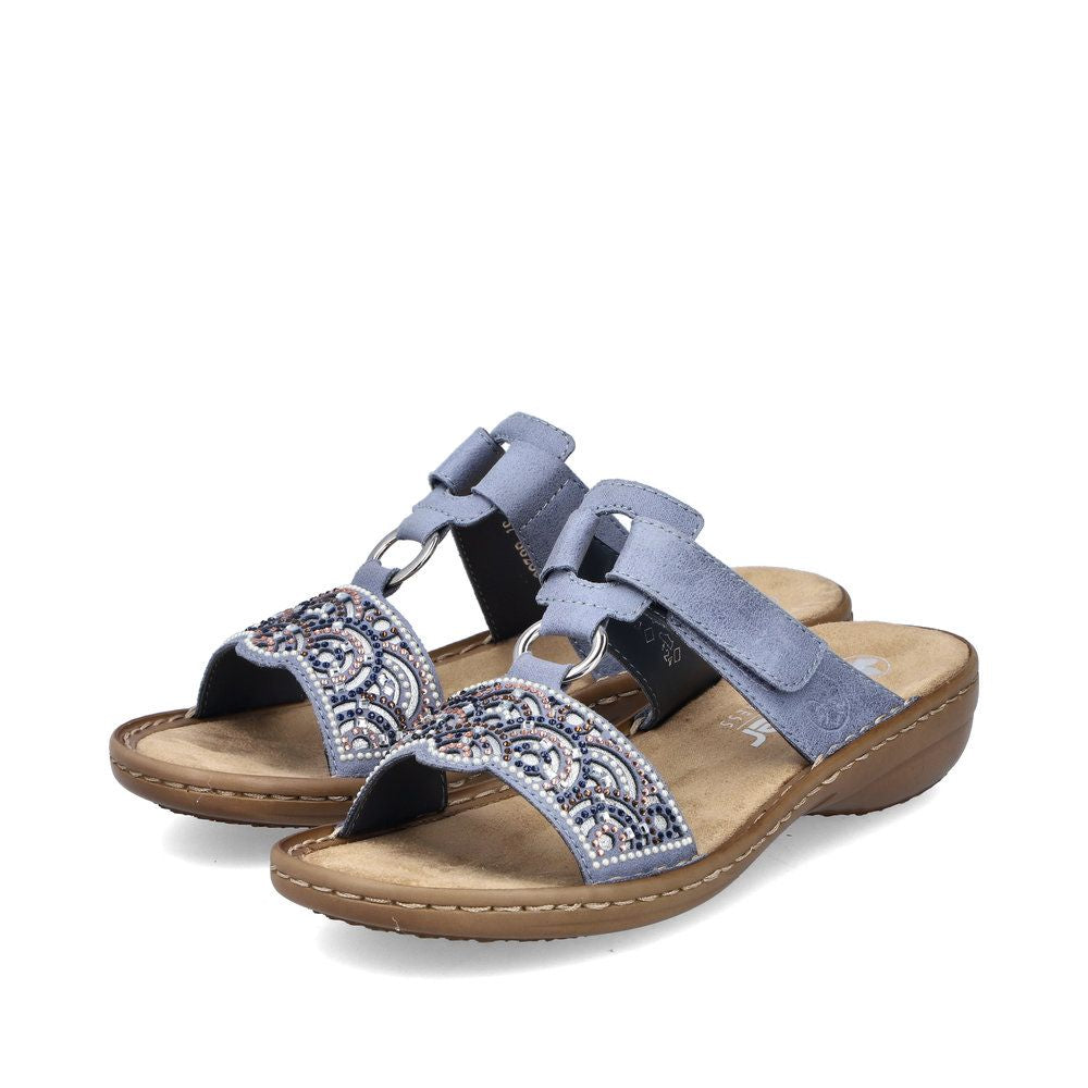 Rieker 608K2 Women's Slide Sandals – Blue