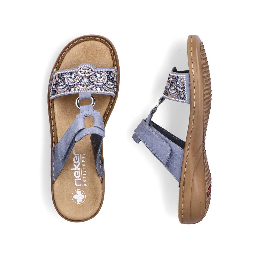 Rieker 608K2 Women's Slide Sandals – Blue