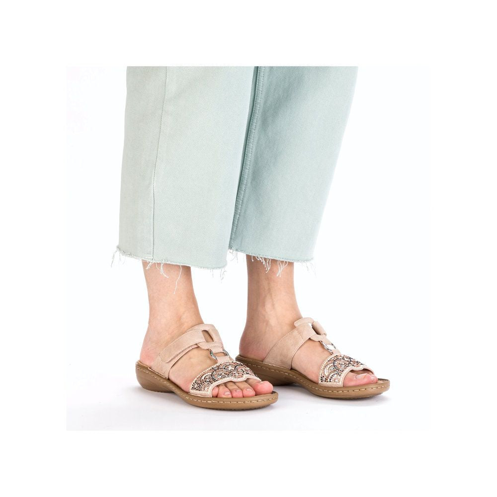 Rieker 608K2 Women's Slide Sandals – Pink