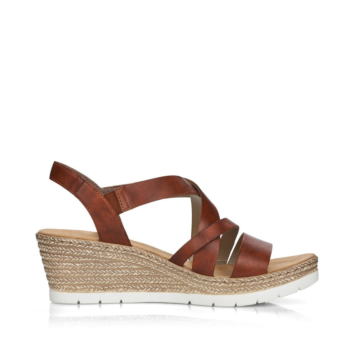 Rieker 61937 Women's Wedge Sandals – Brown