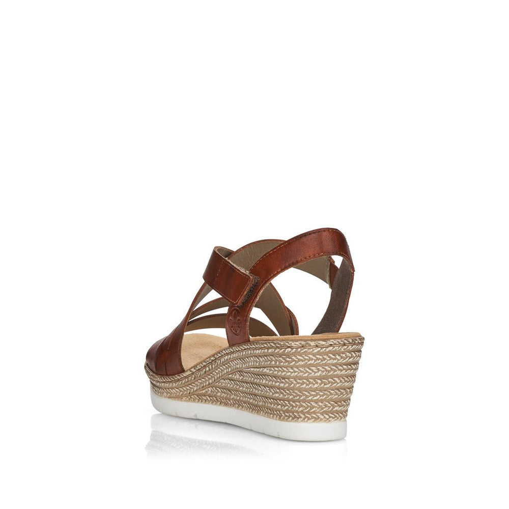 Rieker 61937 Women's Wedge Sandals – Brown