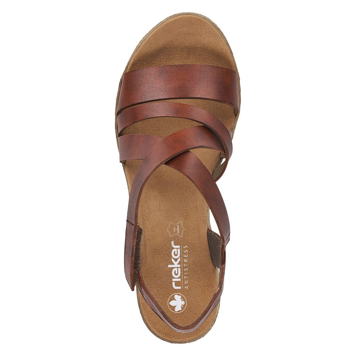 Rieker 61937 Women's Wedge Sandals – Brown