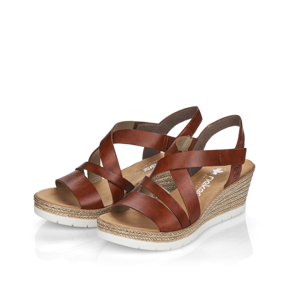 Rieker 61937 Women's Wedge Sandals – Brown
