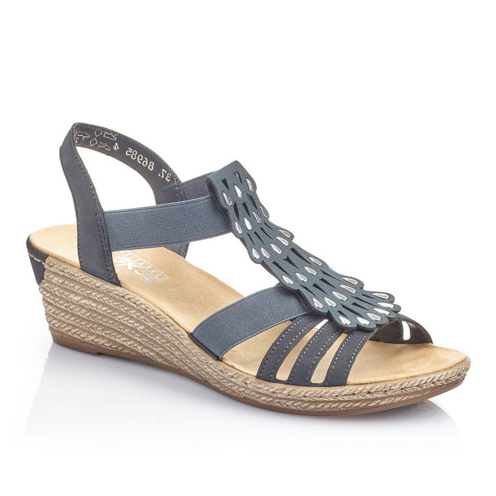 Rieker 62436 Women's Wedge Sandals – Blue