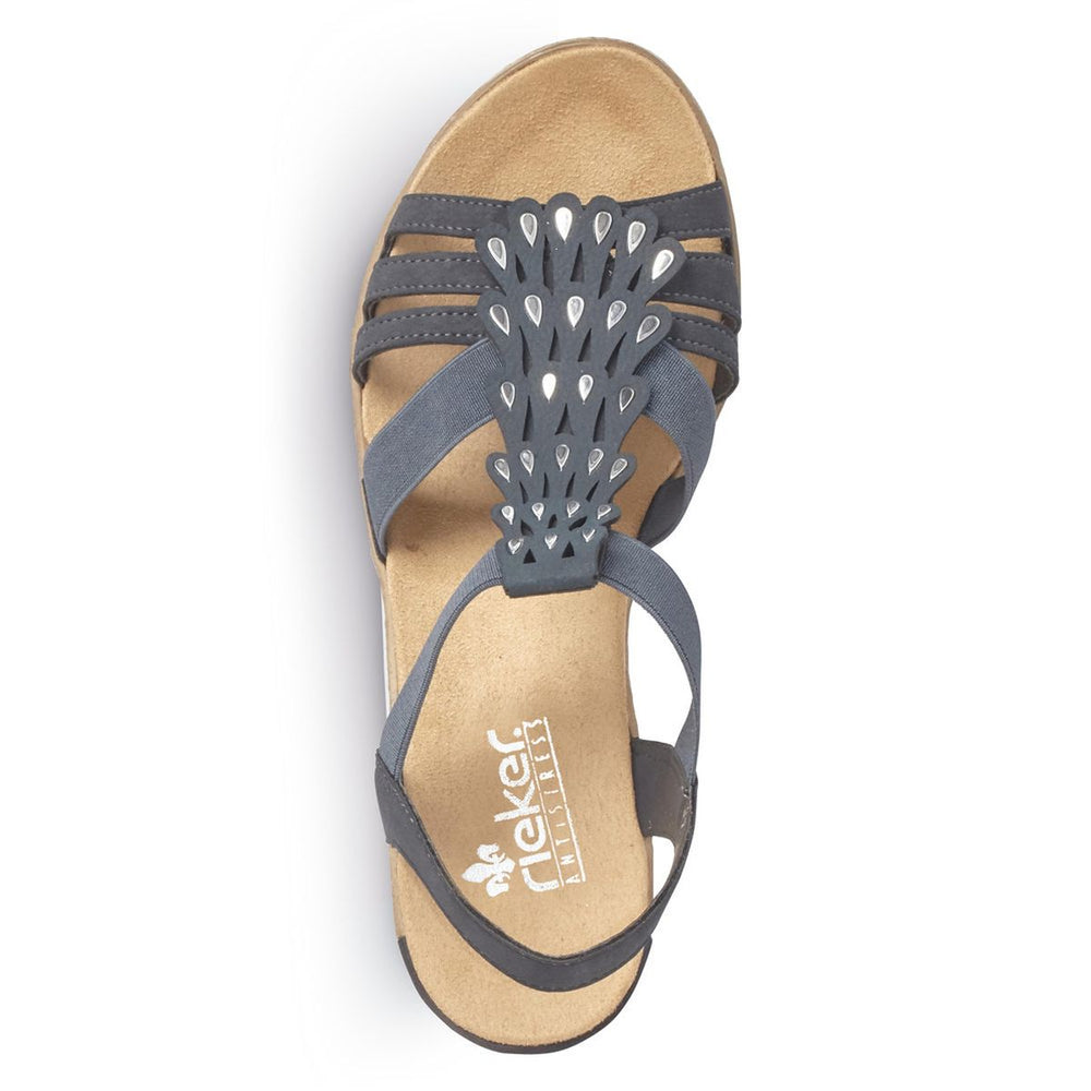 Rieker 62436 Women's Wedge Sandals – Blue