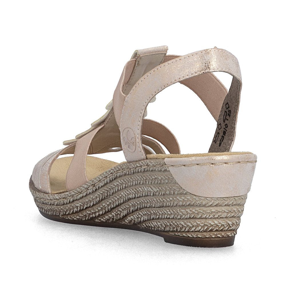 Rieker 62436 Women's Wedge Sandals – Rose Gold