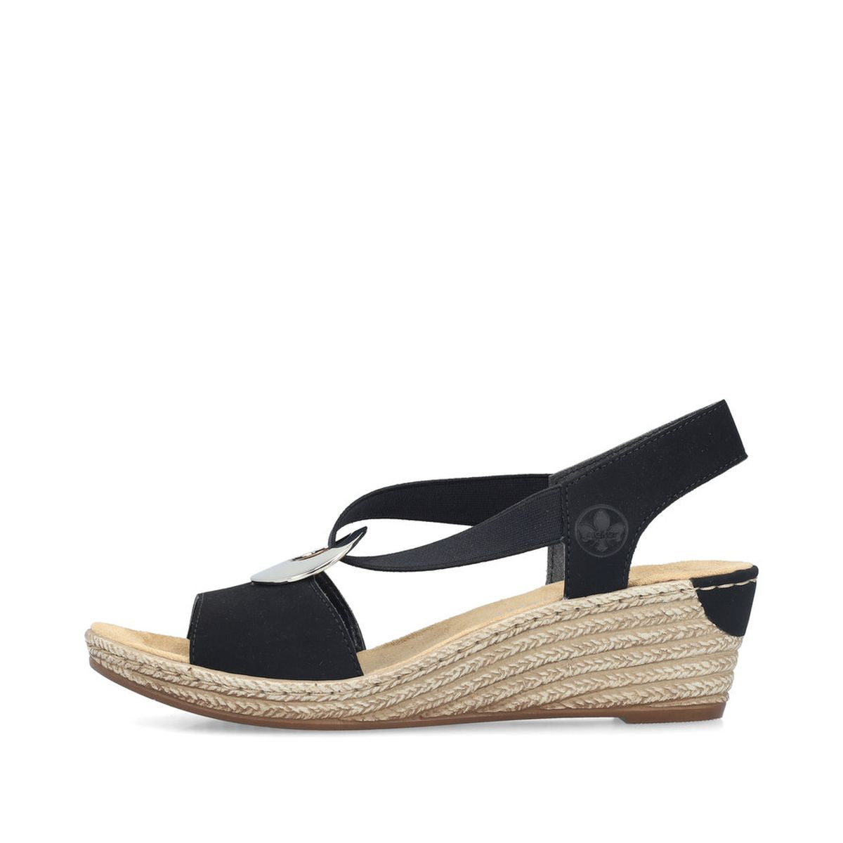 Rieker 624H6 Women's Wedge Sandals – Black