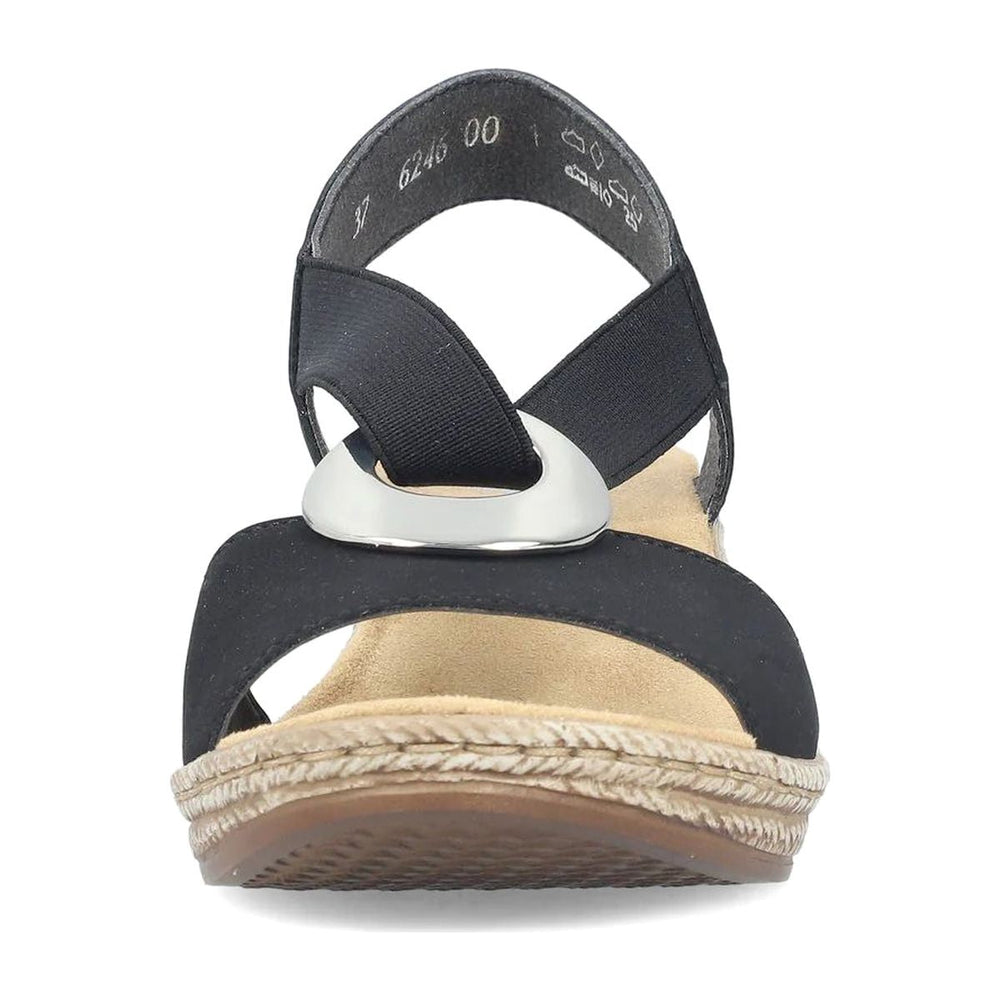 Rieker 624H6 Women's Wedge Sandals – Navy