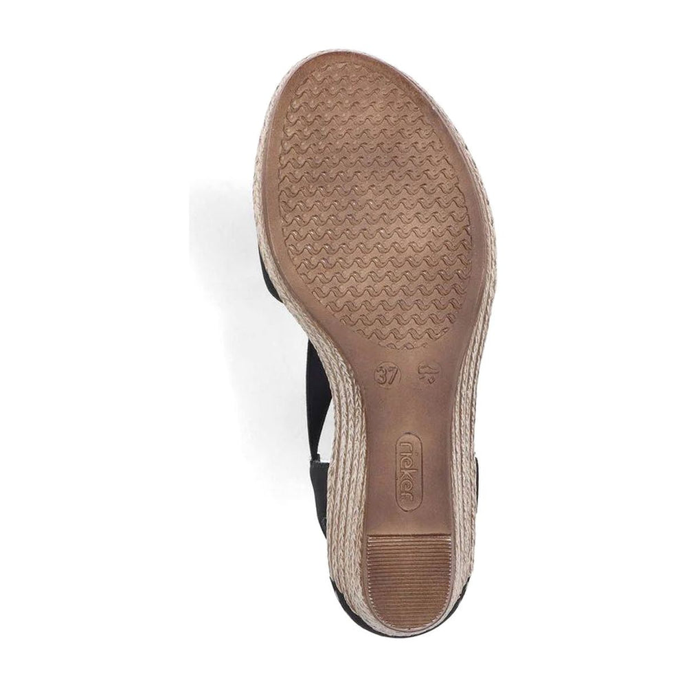 Rieker 624H6 Women's Wedge Sandals – Navy