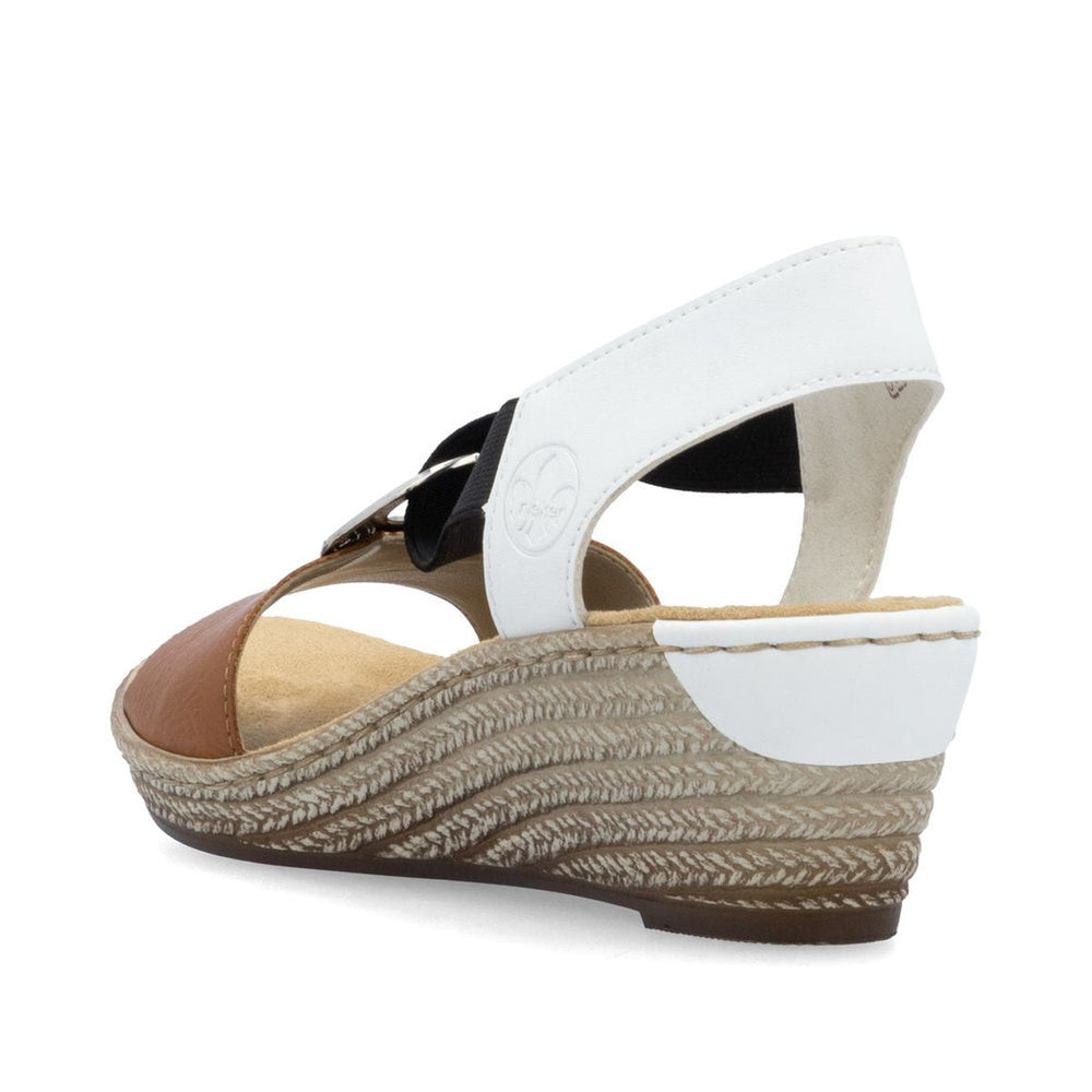 Rieker 624H6 Women's Wedge Sandals – Brown