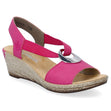 Rieker 624H6 Women's Wedge Sandals – Pink