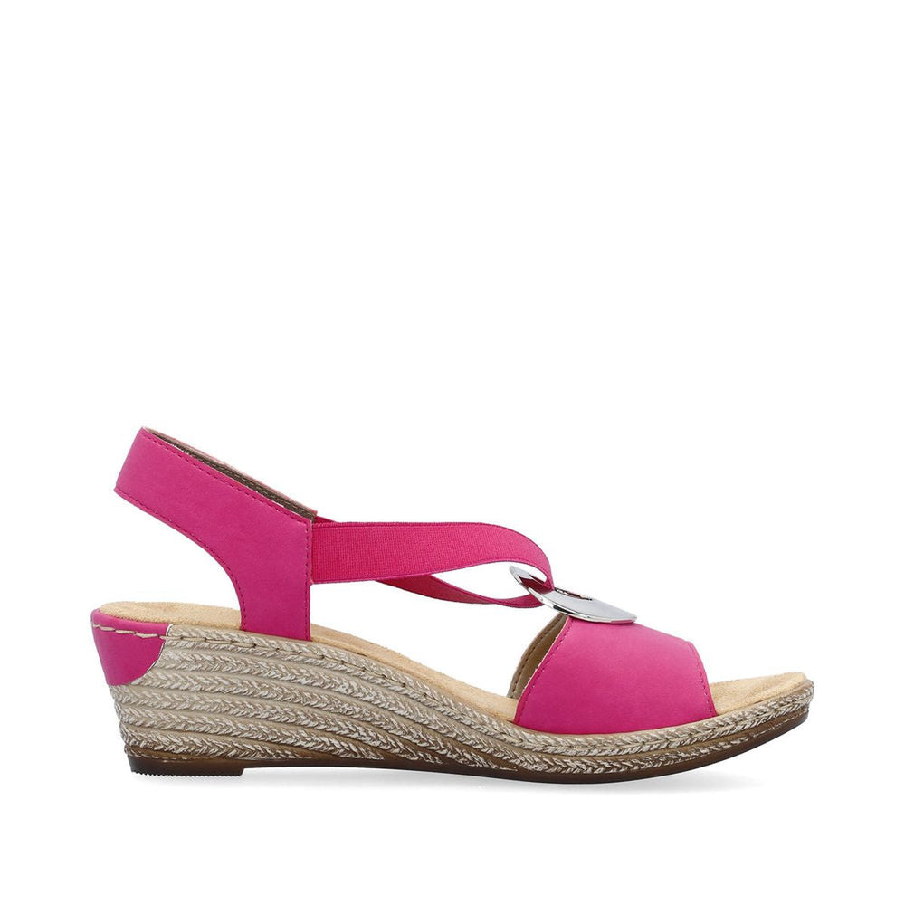 Rieker 624H6 Women's Wedge Sandals – Pink