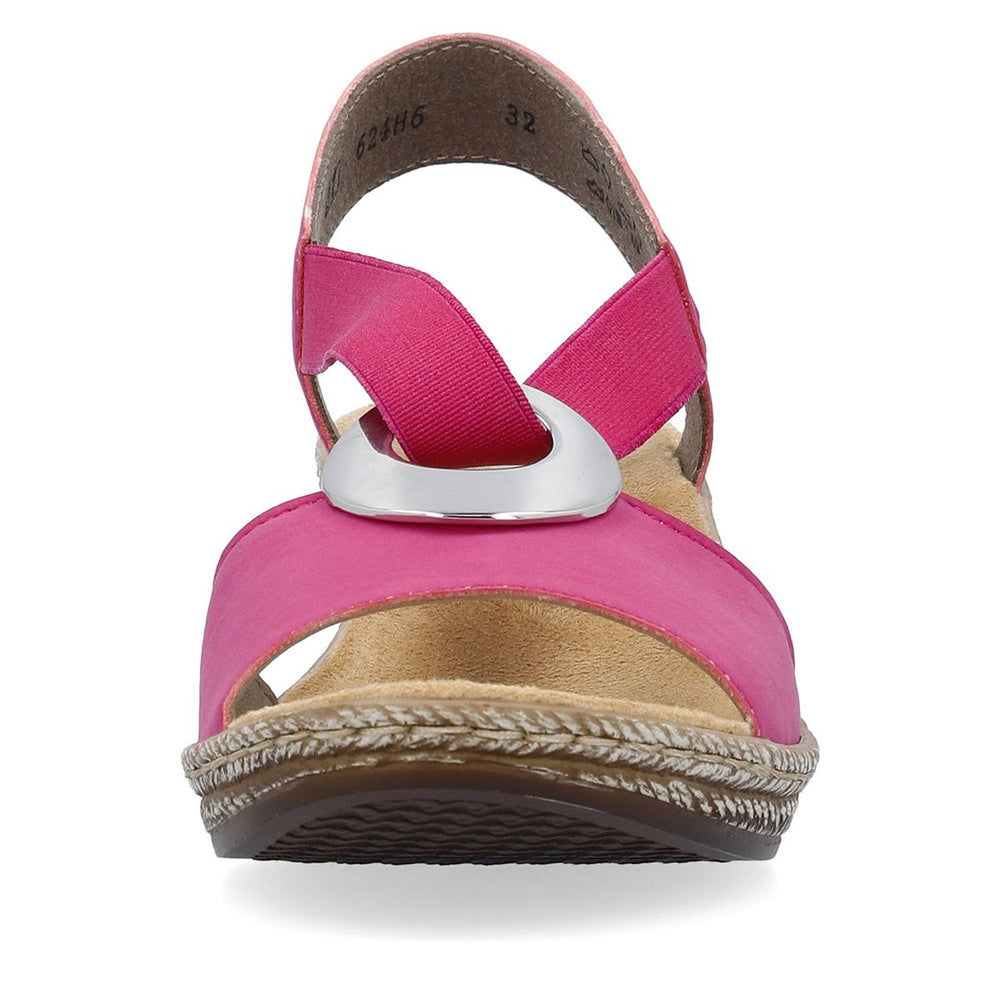 Rieker 624H6 Women's Wedge Sandals – Pink