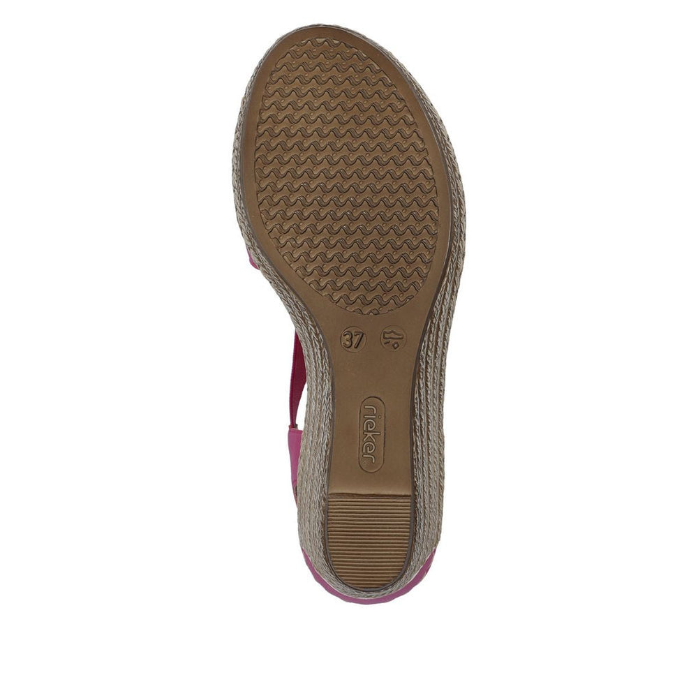 Rieker 624H6 Women's Wedge Sandals – Pink