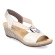 Rieker 624H6 Women's Wedge Sandals – Beige
