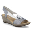 Rieker 624H6 Women's Wedge Sandals – Old Silver