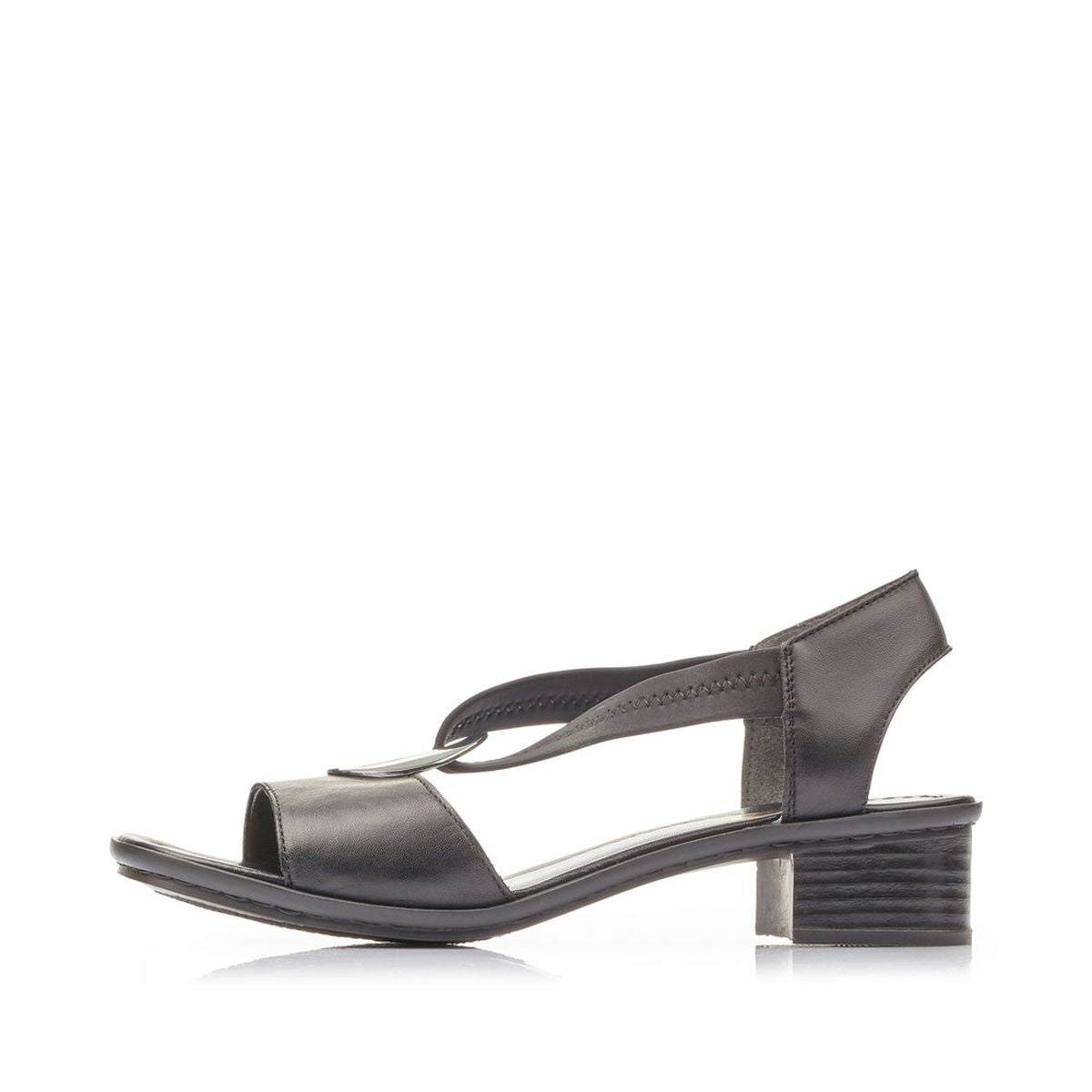 Rieker 62662 Women's Block Heel Sandals – Black