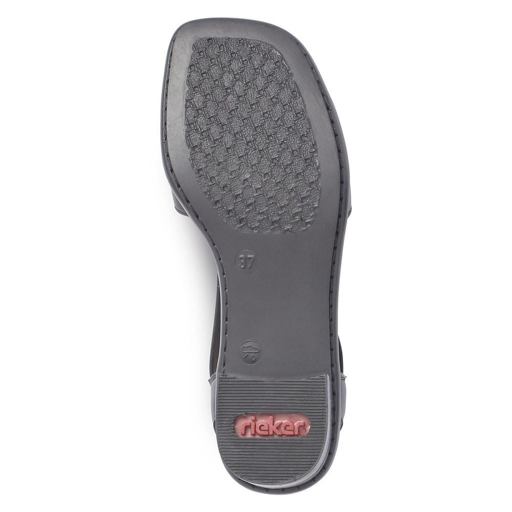 Rieker 62662 Women's Block Heel Sandals – Black