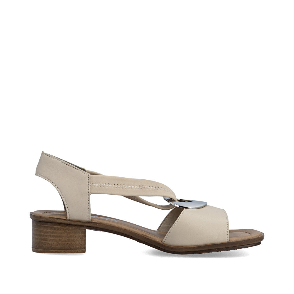 Rieker 62662 Women's Block Heel Sandals – Beige