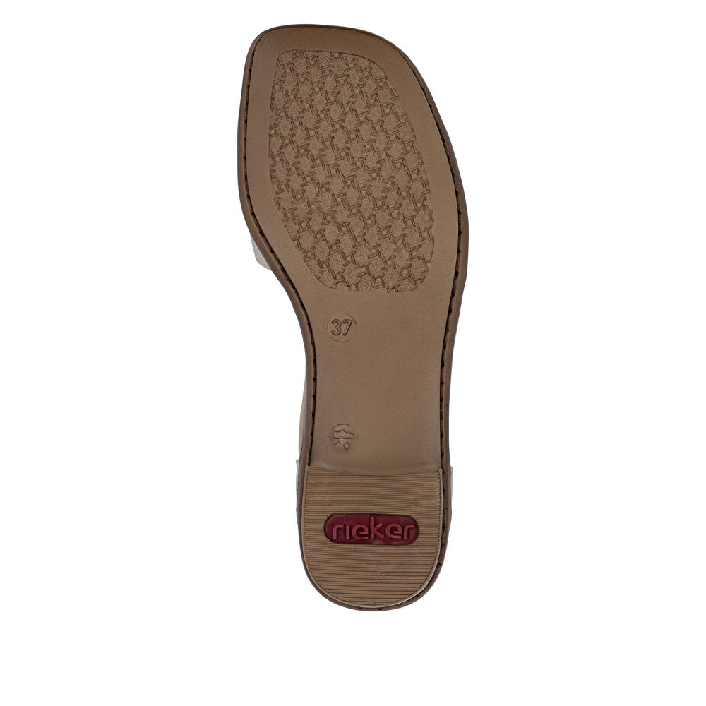 Rieker 62662 Women's Block Heel Sandals – Beige