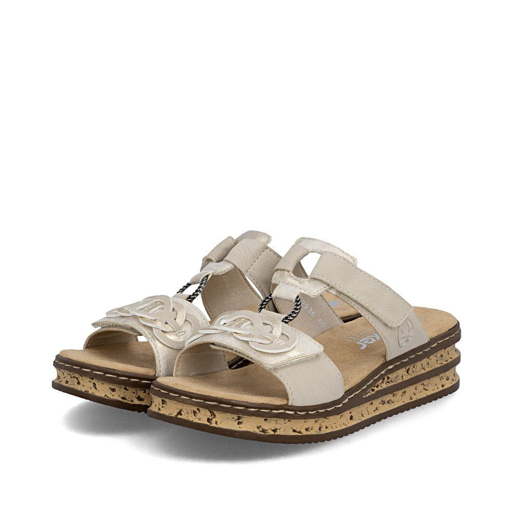 Rieker 62936 Women's Slip-on Sandals – Beige