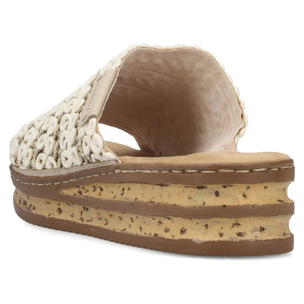 Rieker 629X8 Women's Slide Sandals – Beige
