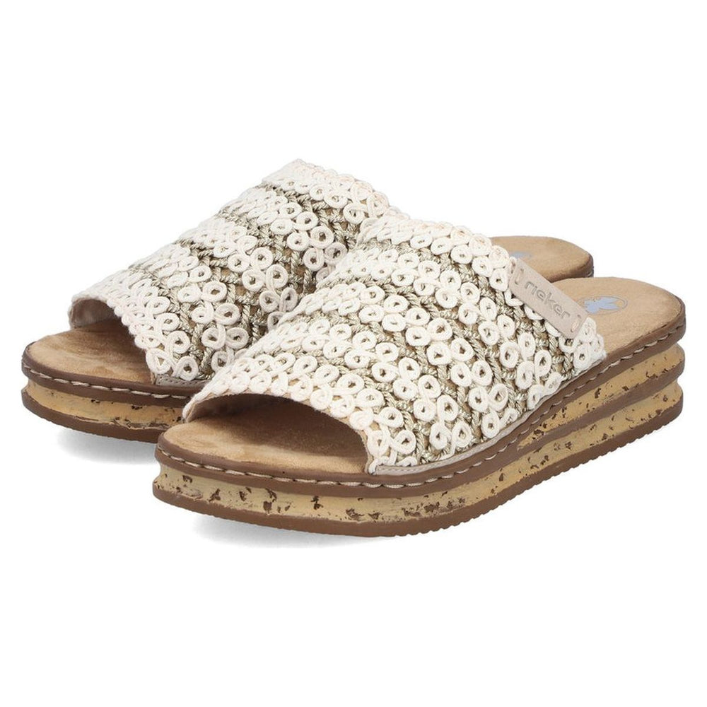 Rieker 629X8 Women's Slide Sandals – Beige