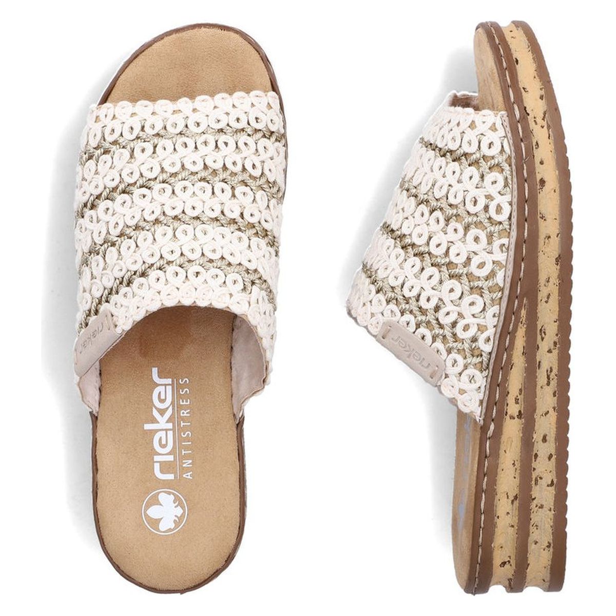 Rieker 629X8 Women's Slide Sandals – Beige
