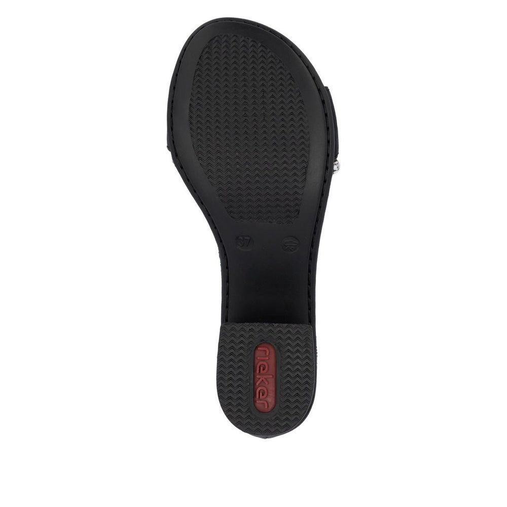 Rieker 64654 Women's Block Heel Sandals – Black