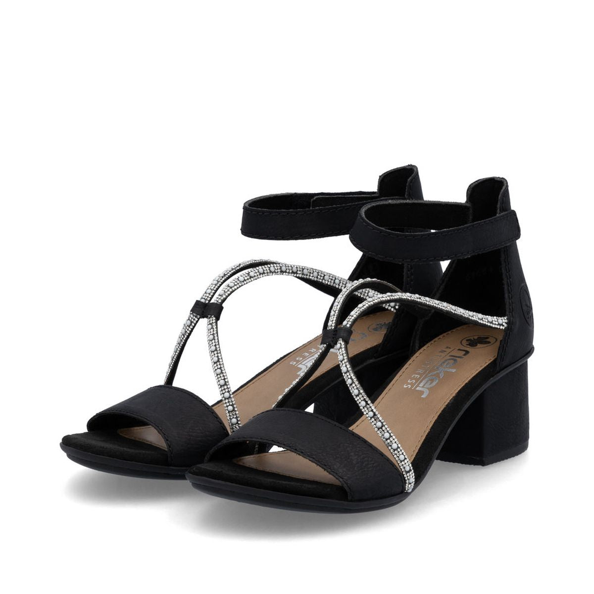 Rieker 64654 Women's Block Heel Sandals – Black