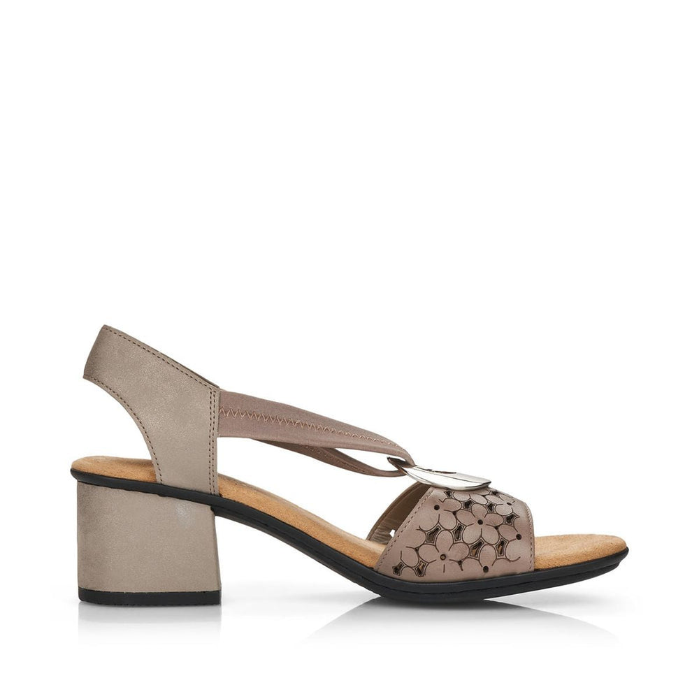 Rieker 64677 Women's Block Heel Sandals – Gold