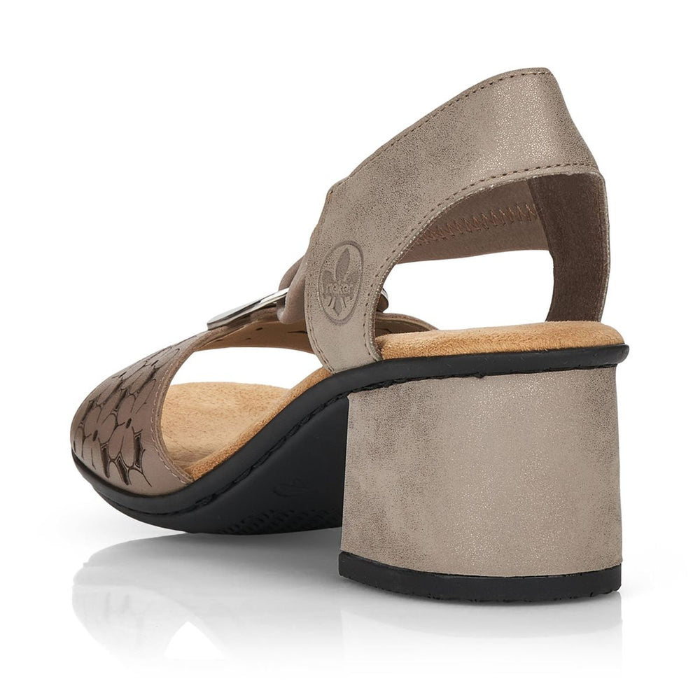 Rieker 64677 Women's Block Heel Sandals – Gold
