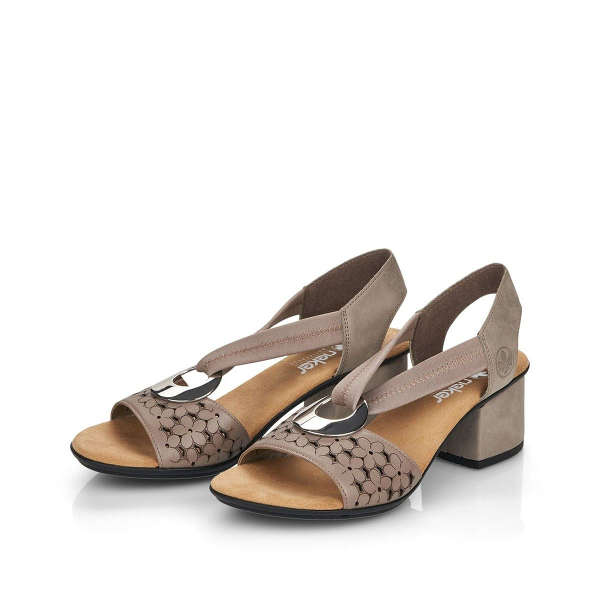 Rieker 64677 Women's Block Heel Sandals – Gold