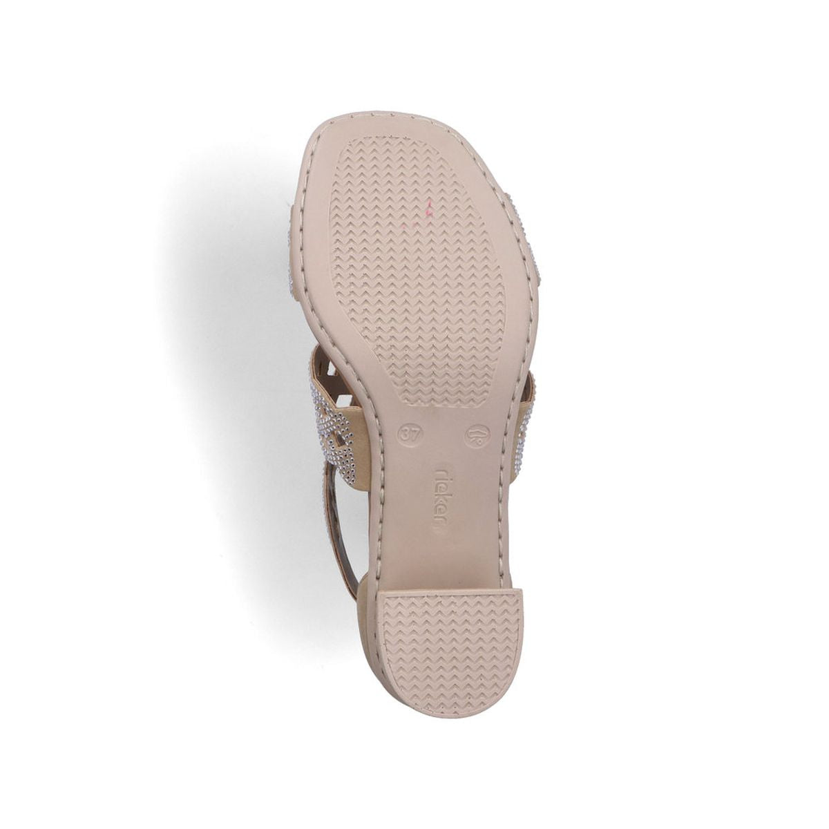 Rieker 64773 Women's Block Heel Sandals – Beige