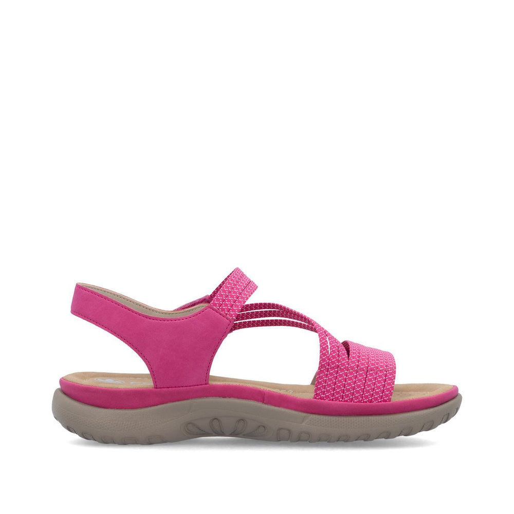 Rieker 64870 Women's Velcro Strap Sandals – Pink