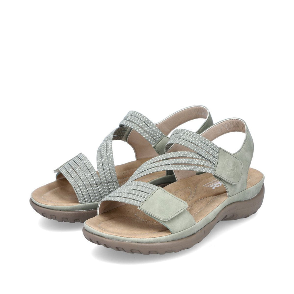 Rieker 64870 Women's Velcro Strap Sandals – Green