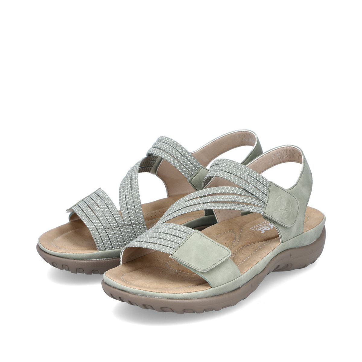 Rieker 64870 Women's Velcro Strap Sandals – Green