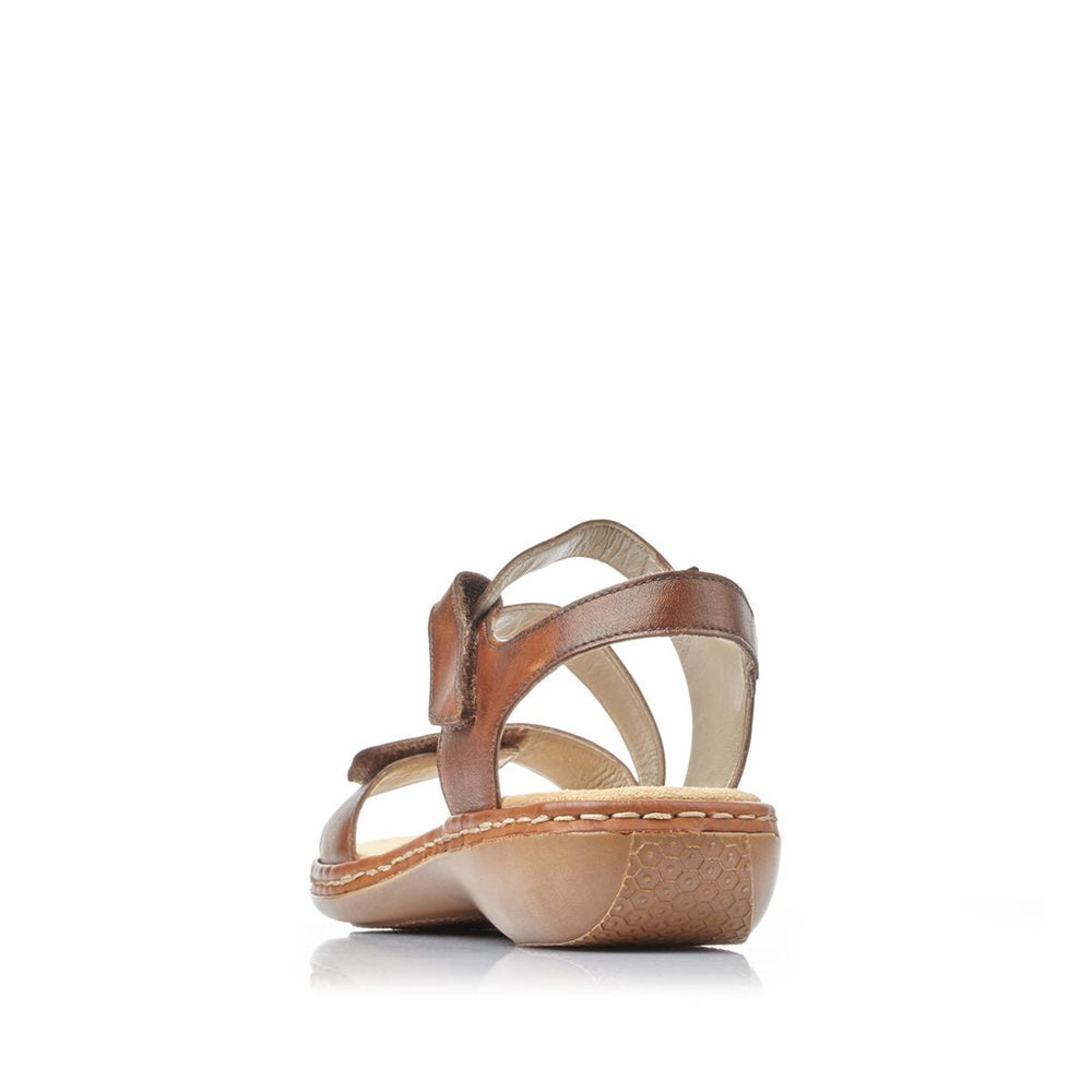 Rieker 659C7 Women's Velcro Strap Sandals – Tan