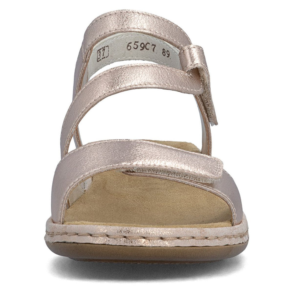Rieker 659C7 Women's Velcro Strap Sandals – Copper