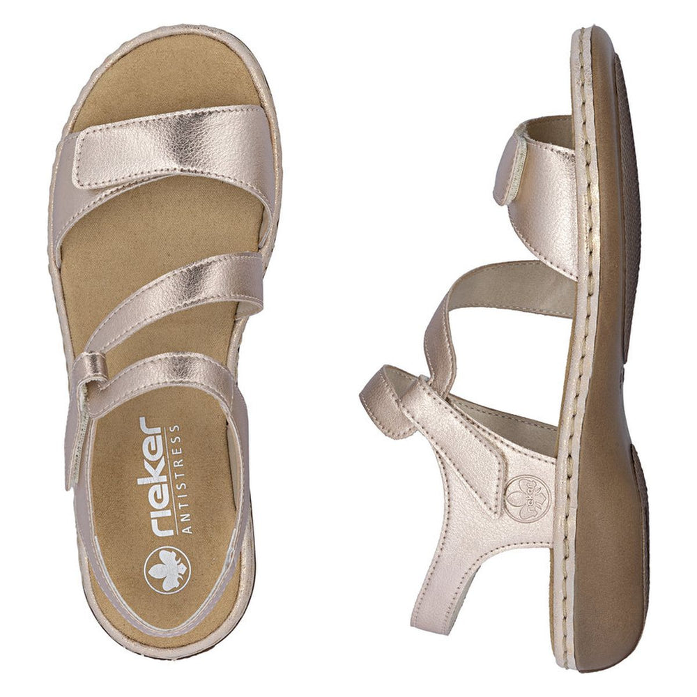 Rieker 659C7 Women's Velcro Strap Sandals – Copper