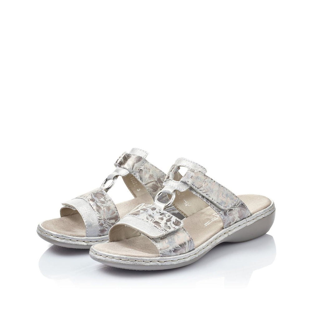 Rieker 659X6 Women's Slide Sandals – Ice Metallic