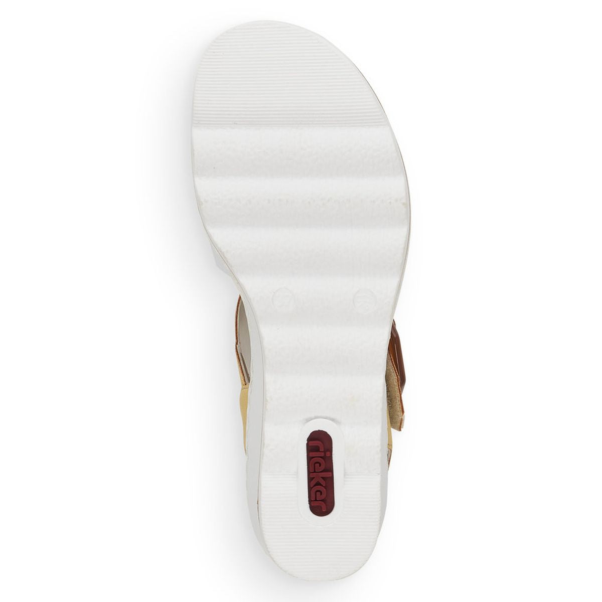 Rieker 67476 Women’s Wedge Sandals – White/Yellow