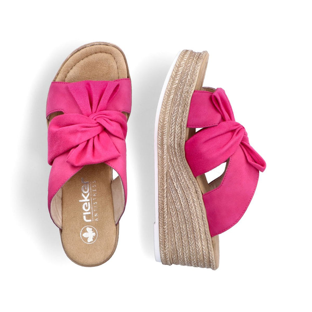 Rieker 68789 Women's Wedge Sandals – Magenta