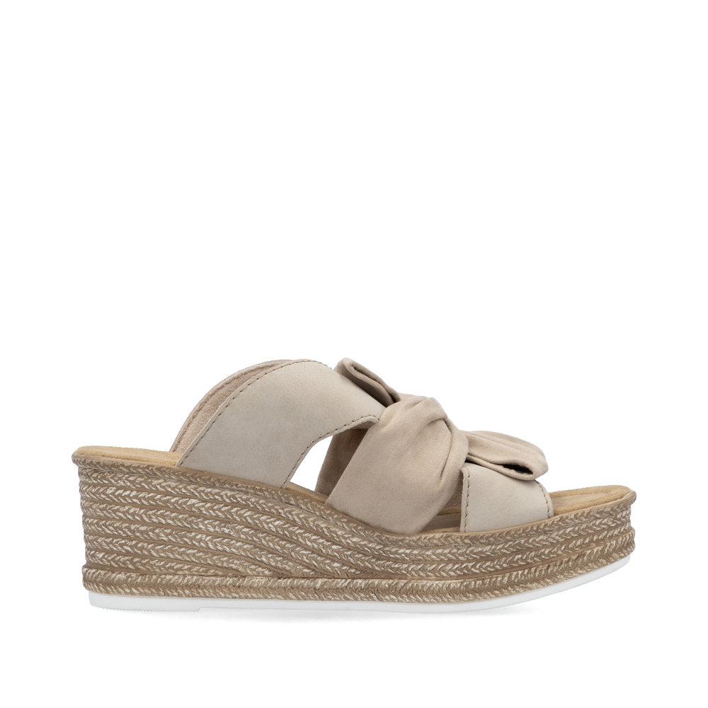 Rieker 68789 Women's Wedge Sandals – Beige