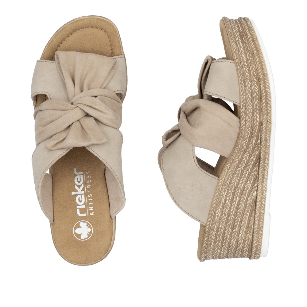 Rieker 68789 Women's Wedge Sandals – Beige