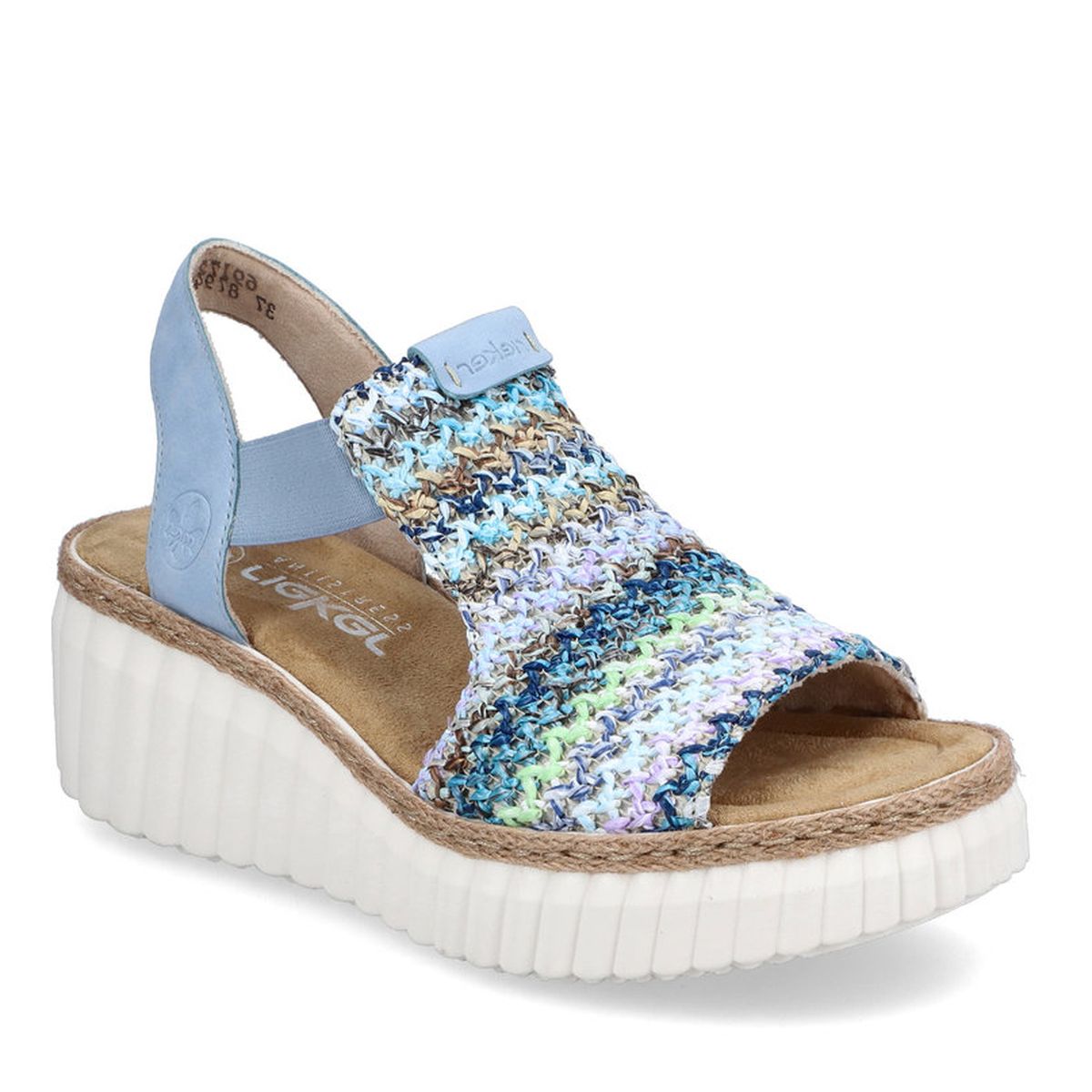 Rieker 69172 Women's Mesh Wedge Sandals – Blue