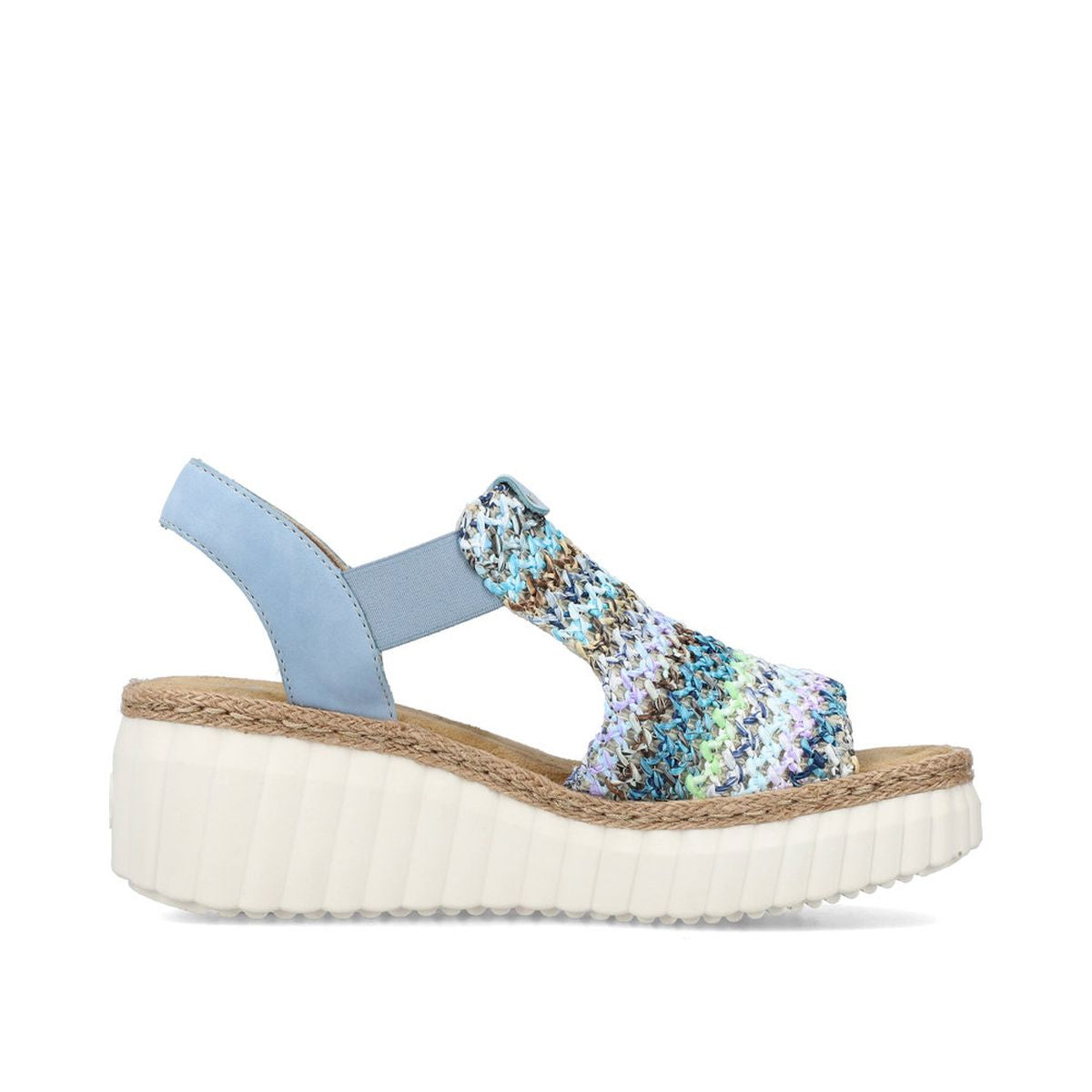 Rieker 69172 Women's Mesh Wedge Sandals – Blue