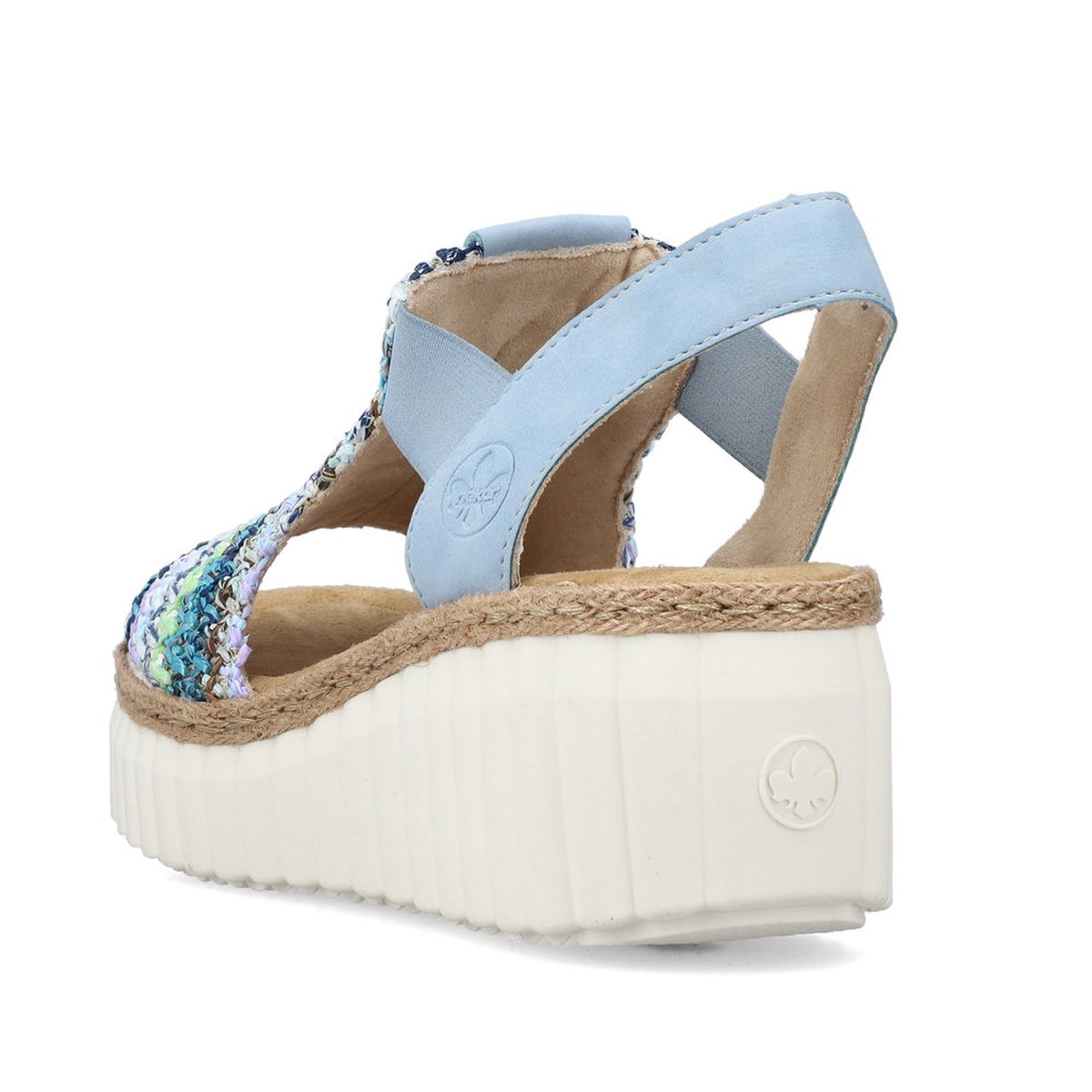 Rieker 69172 Women's Mesh Wedge Sandals – Blue