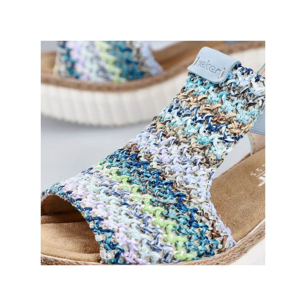 Rieker 69172 Women's Mesh Wedge Sandals – Blue