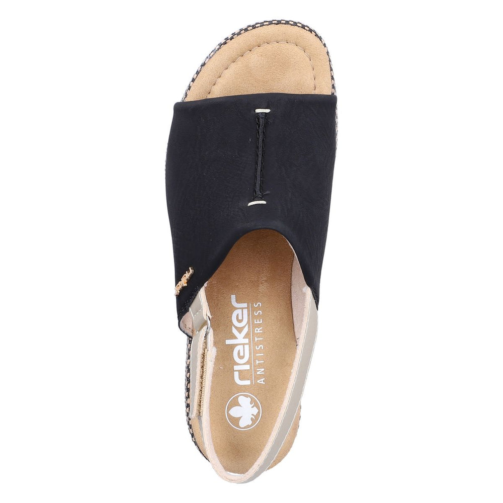 Rieker 69460 Women's Wedge Sandals – Black